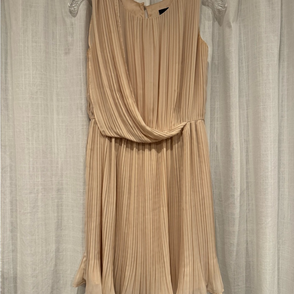 ASOS Cream Pleated Mini Dress